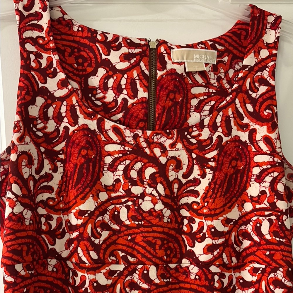 Michael Kors Red and White Paisley Mini Dress - Picture 2 of 5